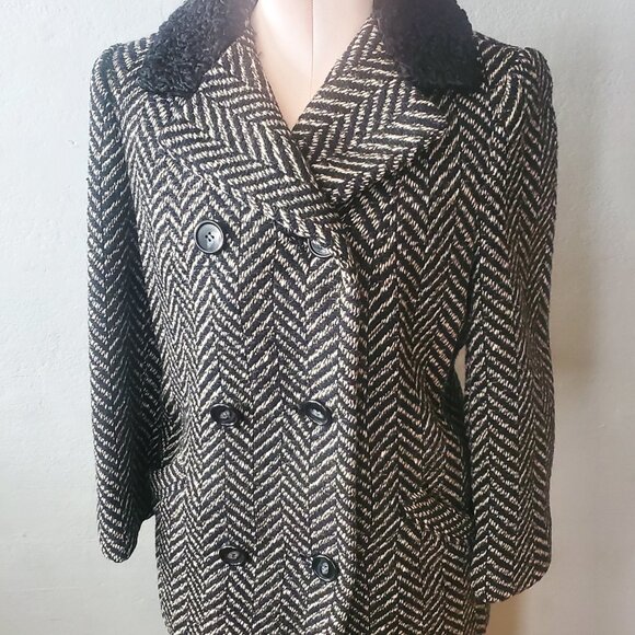 Anne Fogarty 2 Piece Tweed Skirt-Coat Set/ Women's Vintage Designer Suit - Picture 3 of 12